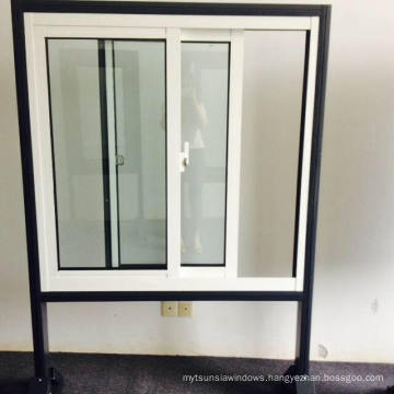 Powder Coated Crescent Lock Aluminum Sliding Window White Color